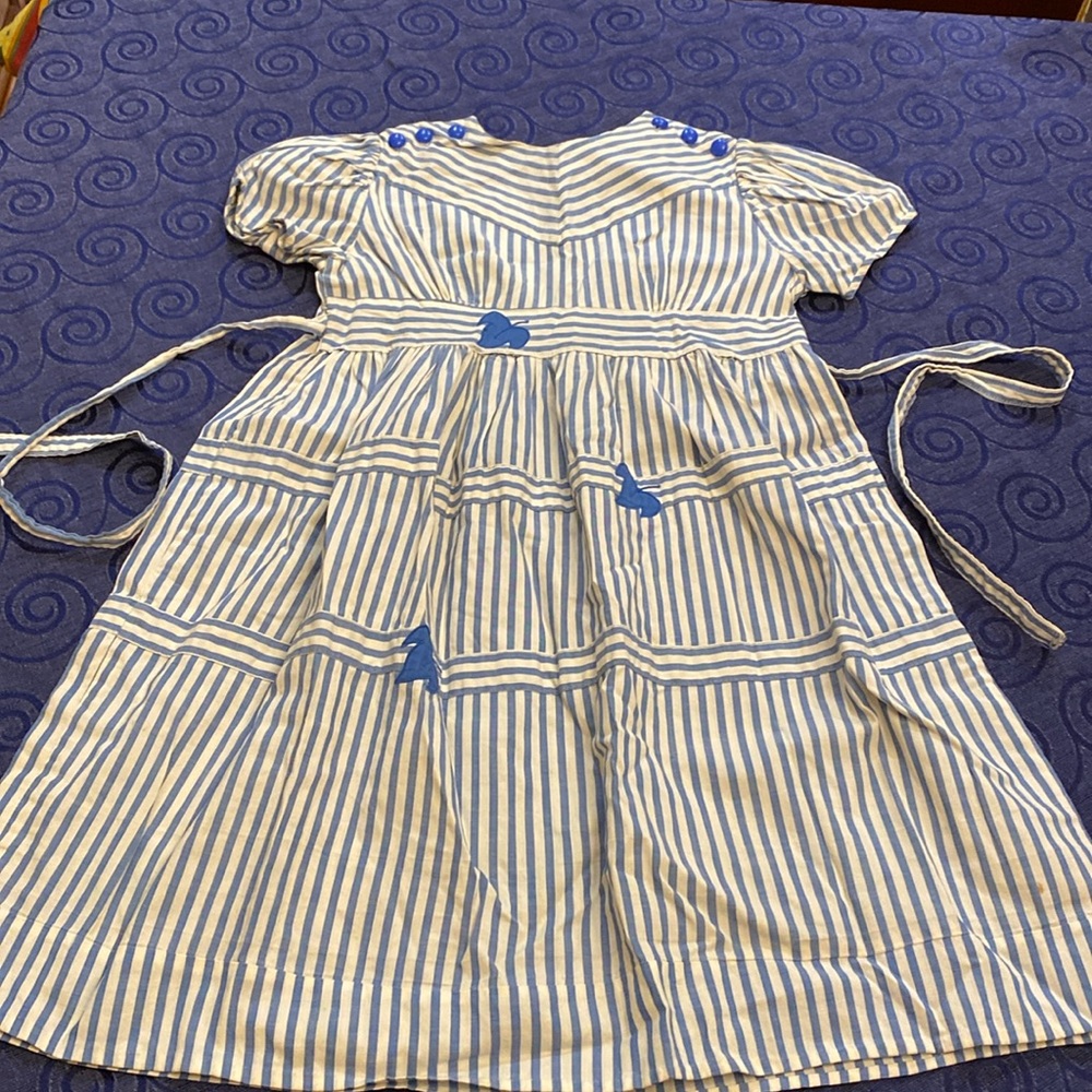 Vintage, Super Cute Blue and White Stripped Dress